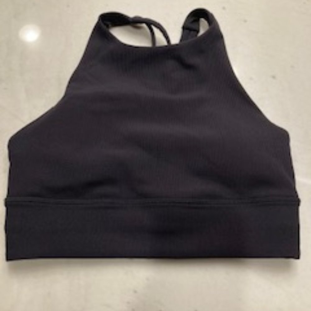 Lululemon Energy Bra High Neck Black Criss-Cross back Size 4